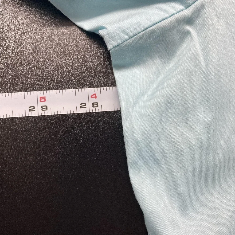 Talbots Shirt Womens 24W Blue Stretch 3/4 Sleeve Collared Button Front Plus Top - Picture 6 of 10